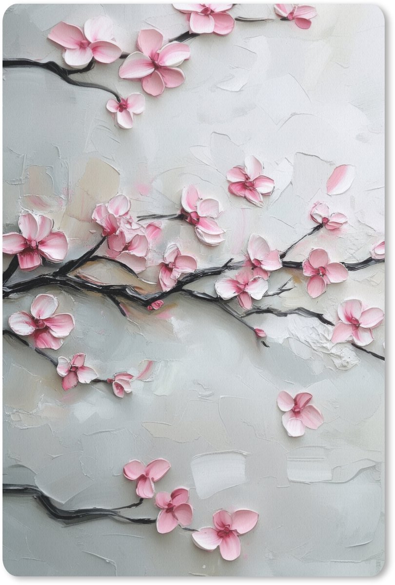 Muismat 18x27 cm - Mousepad Bloesem - Kunstzinnig - Roze - Sakura - Muismatten