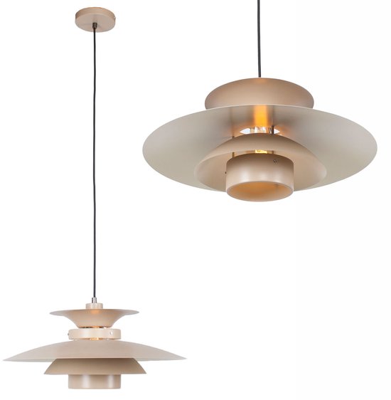 Paco Home Hanglamp HURLEY I Hanglamp Eetkamer Keukenlamp Hangend Eettafellamp Binnenin In Goudkleur