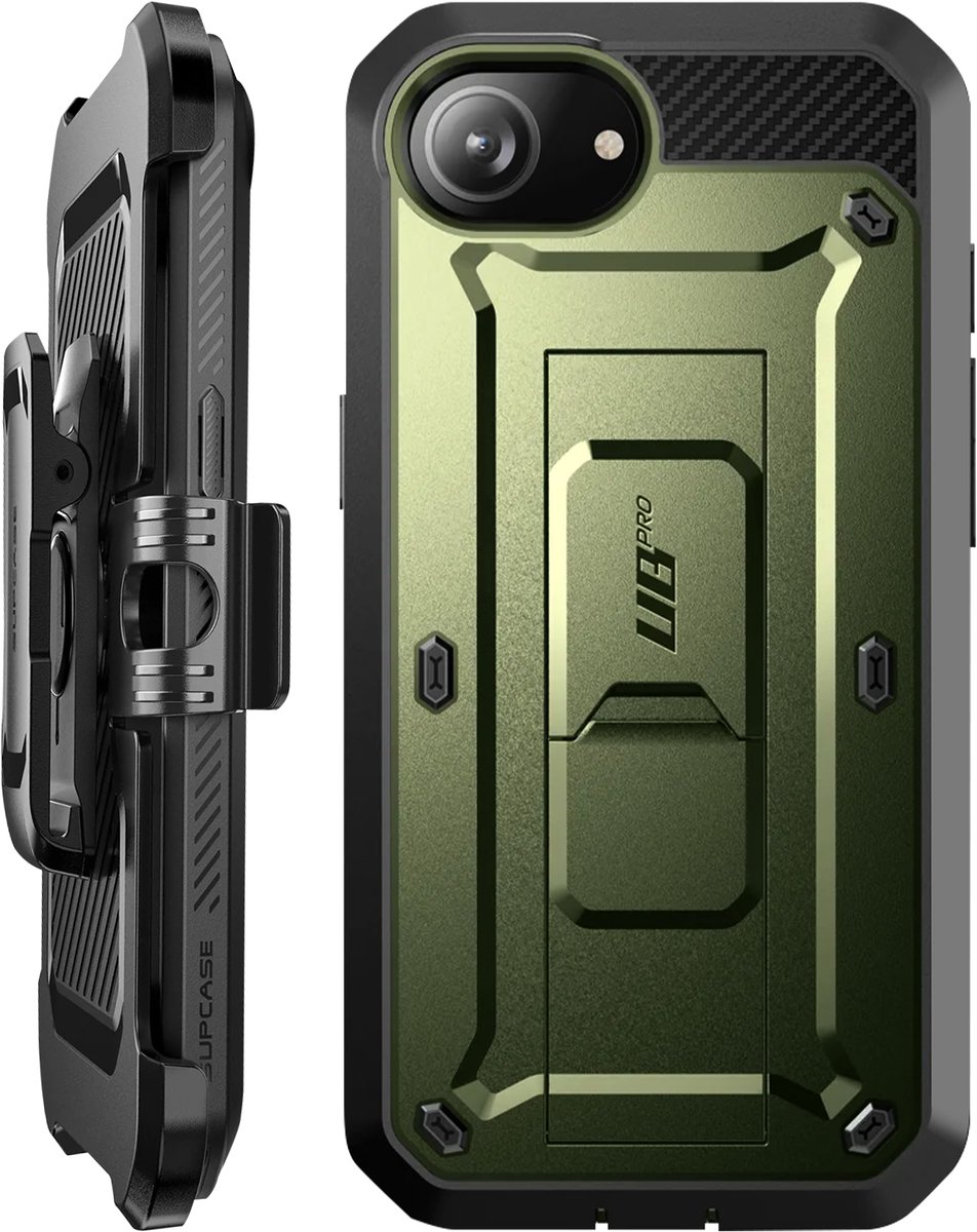 SUPCASE UB Pro Geschikt Voor Apple iPhone 17e / 16e Hoesje Full Protect Met Kickstand Donkergroen