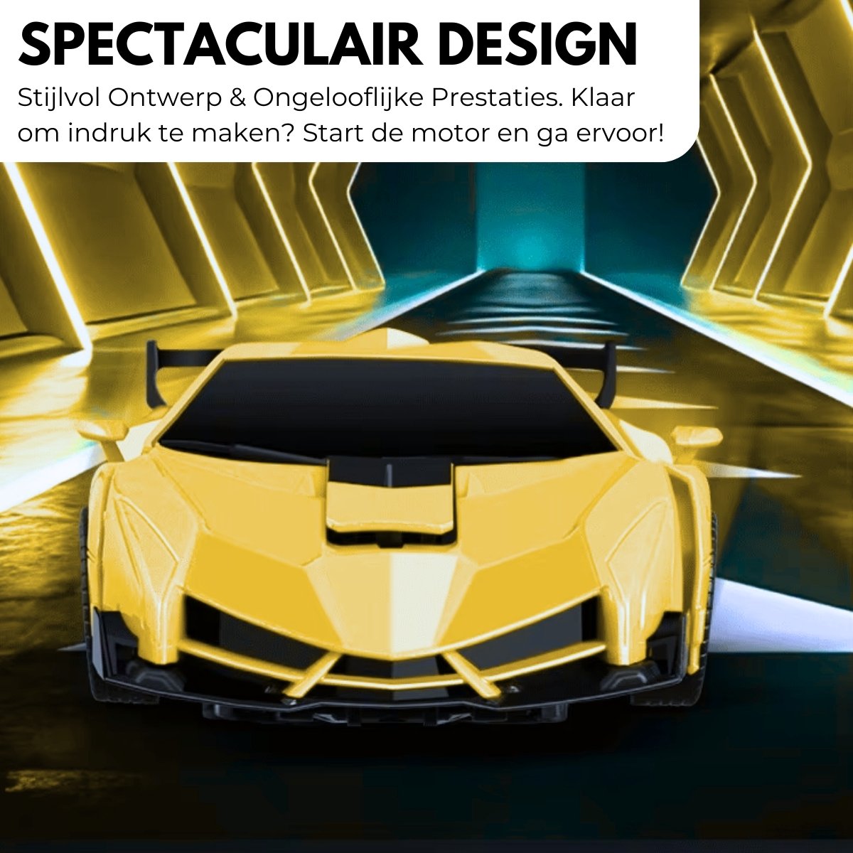 Boncy® Bestuurbare RC Auto - Transformerende Lambo Geel - Jongens Meisje Volwassenen - Robot Speelgoed Binnen & Buiten - Afstandbestuurbaar Race Drift Car - Afstandsbestuurbaar Raceauto Accu Stuntauto - Bestuurbaar Elektrisch Autos Afstandsbediening — afbeelding 2