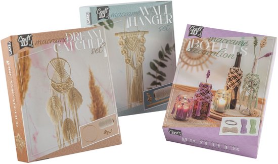 Macramé Home Deco 3in1 DIY Set - Macramé Wandkleed