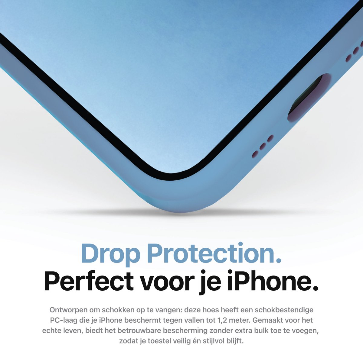 Siliconen Hoes iPhone 16 Plus Blauw MagSafe Compatibel Antibacterieel Soft-Touch Valbescherming DECODED - Afbeelding 5