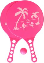 Gebro beachball set - roze - kunststof - strandspelletje - tennis
