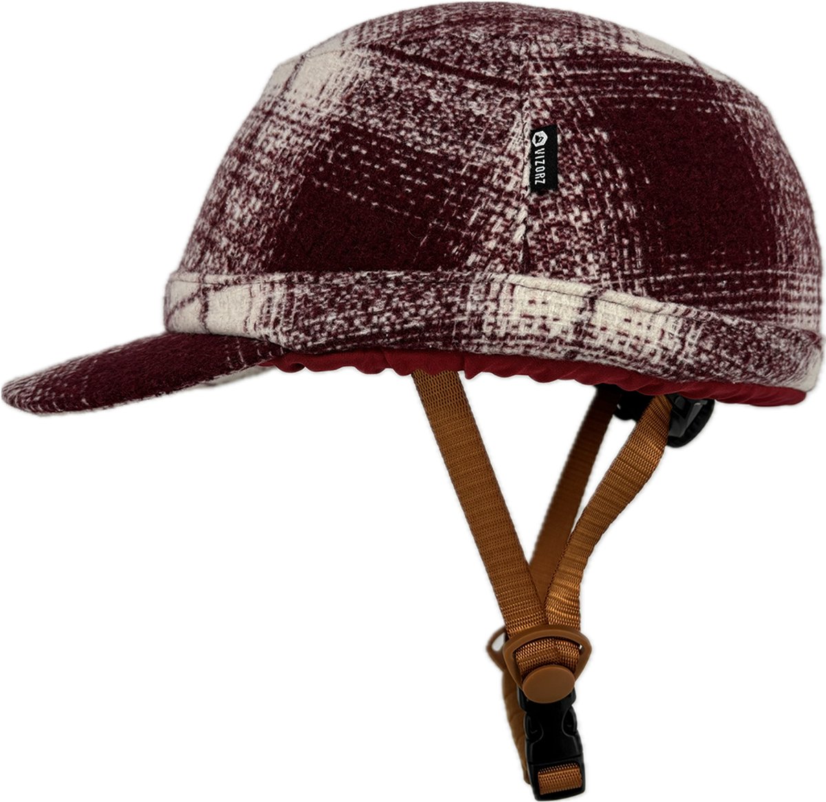 Vizorz SwitchCap fietshelm - Woolly cherry cap