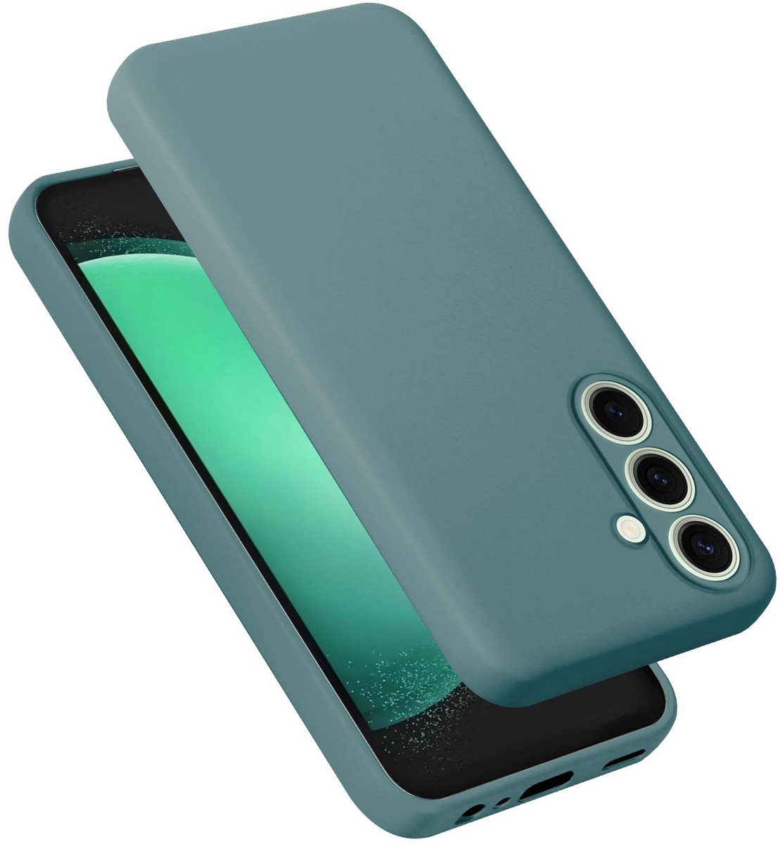Cadorabo Hoesje geschikt voor Samsung Galaxy S24 FE in LIQUID GROEN - Beschermhoes gemaakt van flexibel TPU silicone Case Cover
