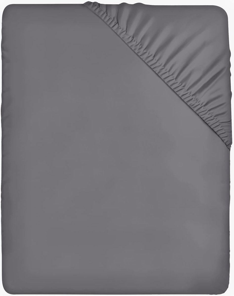 Ibenzoa Extra Zacht en Comfortabel Hoeslaken van Luxe Microvezel met Diepe Hoekpasvorm 200x220 cm grijs