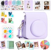 YONO Accessoires Set XL geschikt voor Fujifilm Instax Mini 12 - Case - Hoesje - Fotoalbum - Bundel - Lila