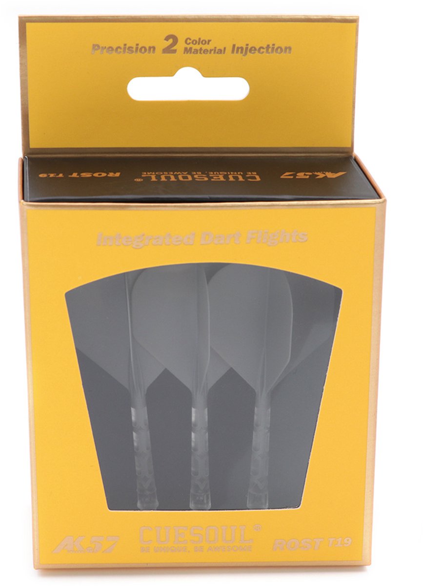 Cuesoul - ROST T19 Integrated Dart Flights - Standard Shape - Clear Grey S