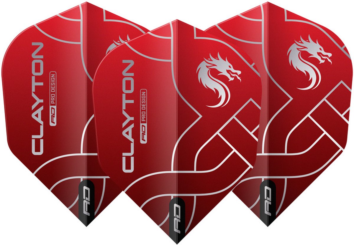 Red Dragon Jonny Clayton Hardcore Red Silver NO6 - Dart Flights