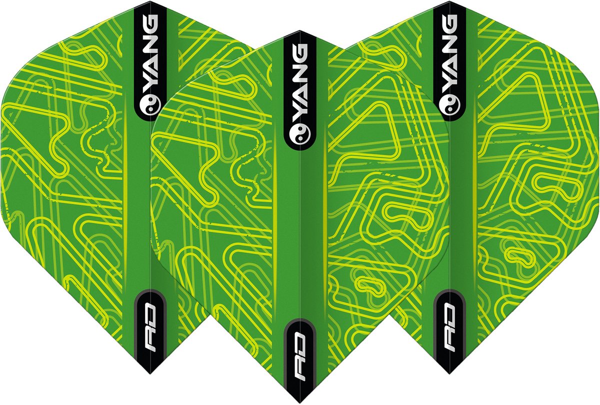 Red Dragon Yin Yang Green Black - Dart Flights