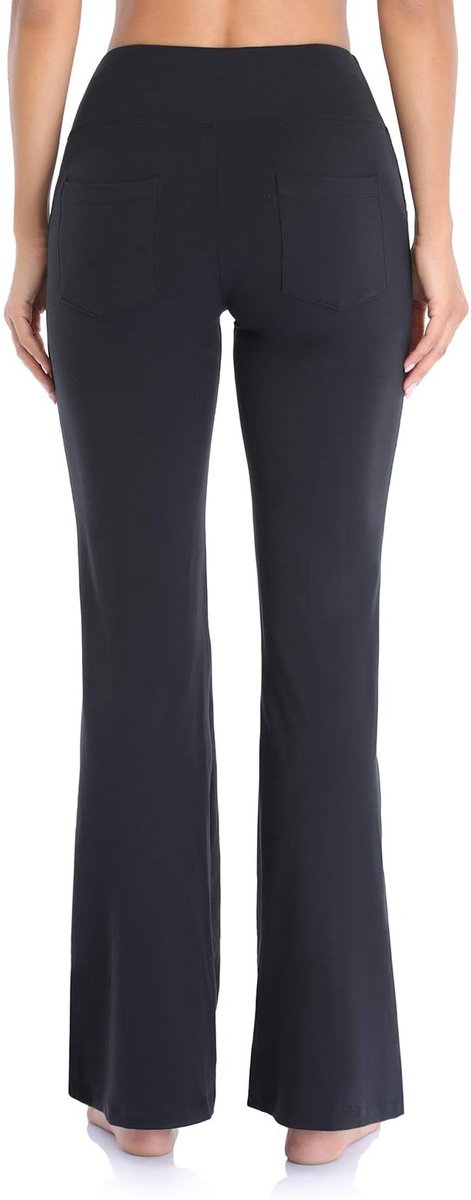 1 STUKS Licht uitlopende wijde broek - Elastische hoge taille yogabroek - Fitness - Met zakken - M — afbeelding 2