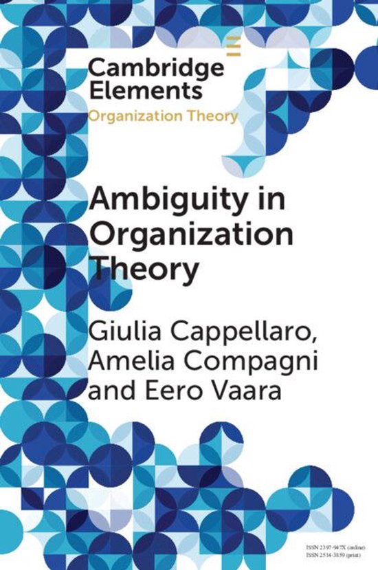 Elements in Organization Theory - Ambiguity in Organization  ... - cover