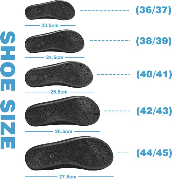 YONO Chaussures aquatiques pour Adultes - Chaussures de Natation Antidérapantes Femme et Homme - Zwart - Taille 44-45
