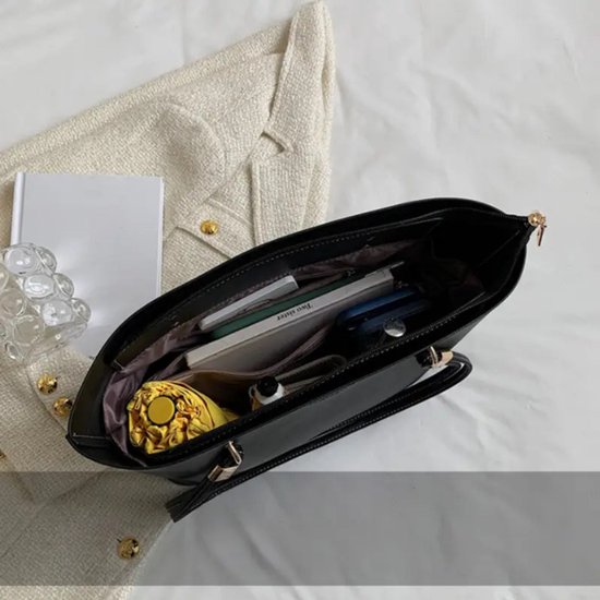 Nivard Handtas Dames - Schoudertas - School - Shopper - Schooltas - Werktas - Zwart