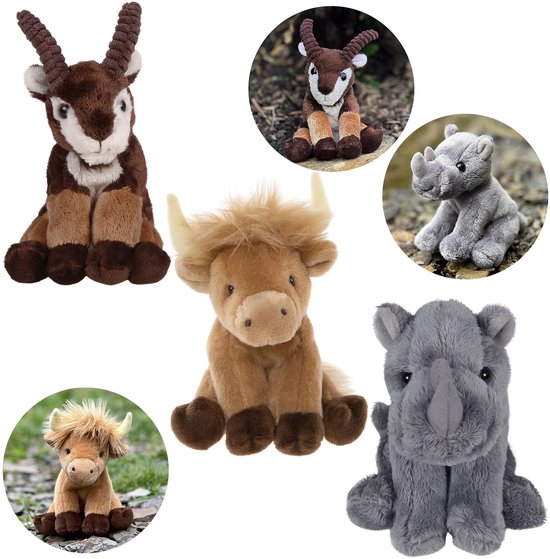 SKIKHN Highlands Koe, bruin, 28 cm, pluche dier, koe