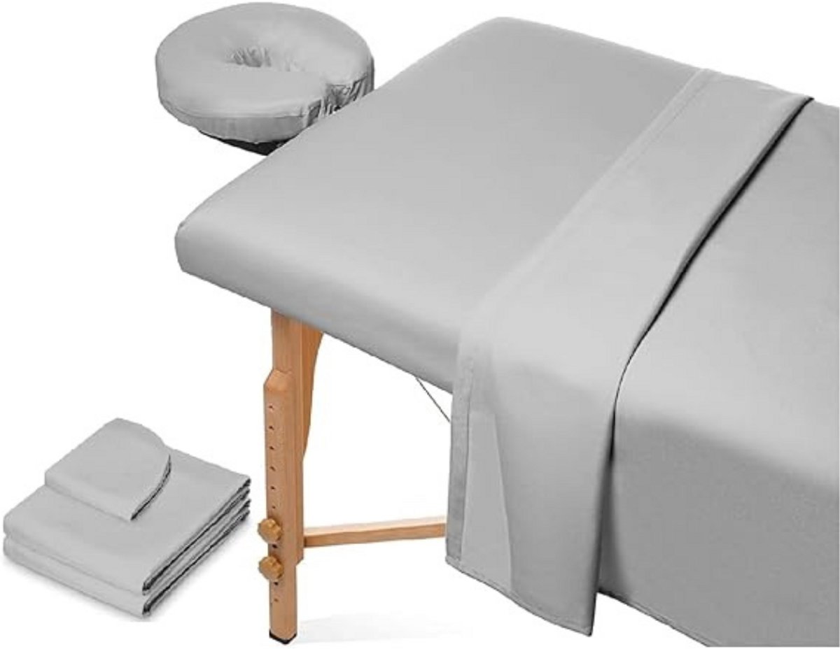Zylo® Massagetafel Hoeslaken - Massagetafel - Massagetafel Inklapbaar - Lichtgrijs - 245cm x 155cm x 1cm