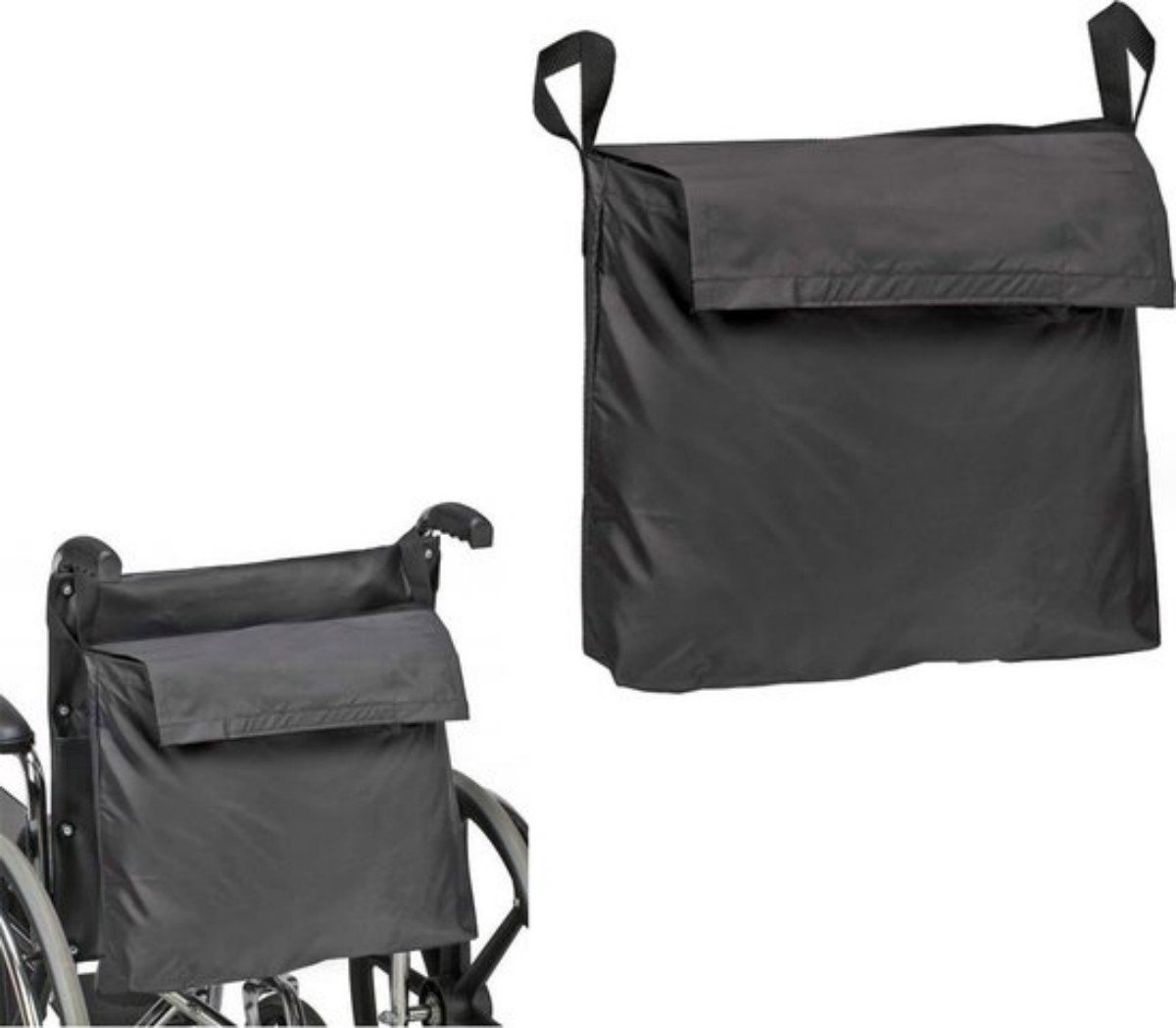 Goedkoopste Opbergtas Rolstoel - Universele - Scootmobiel Tas - Rollator Opbergtas - Waterdichte Tas Voor Rolstoel - Rolstoeltas Gevoerd - Rolstoel Tas Voor Boodschappen - Rolstoelaccessoires - Grote Capaciteit - Opvouwbaar - zwart - 48x42x9cm