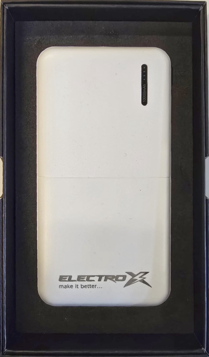 Electrox - Powerbank 10000 mAh - 22.5W Snellaad Functie - USB-A, USB-C & iOS - Universeel voor Smartphones, Tablets & Gadgets - Reis Powerbank - Draagbare Lader - Joker - Wit — cadeau in Gadgets - foto 3