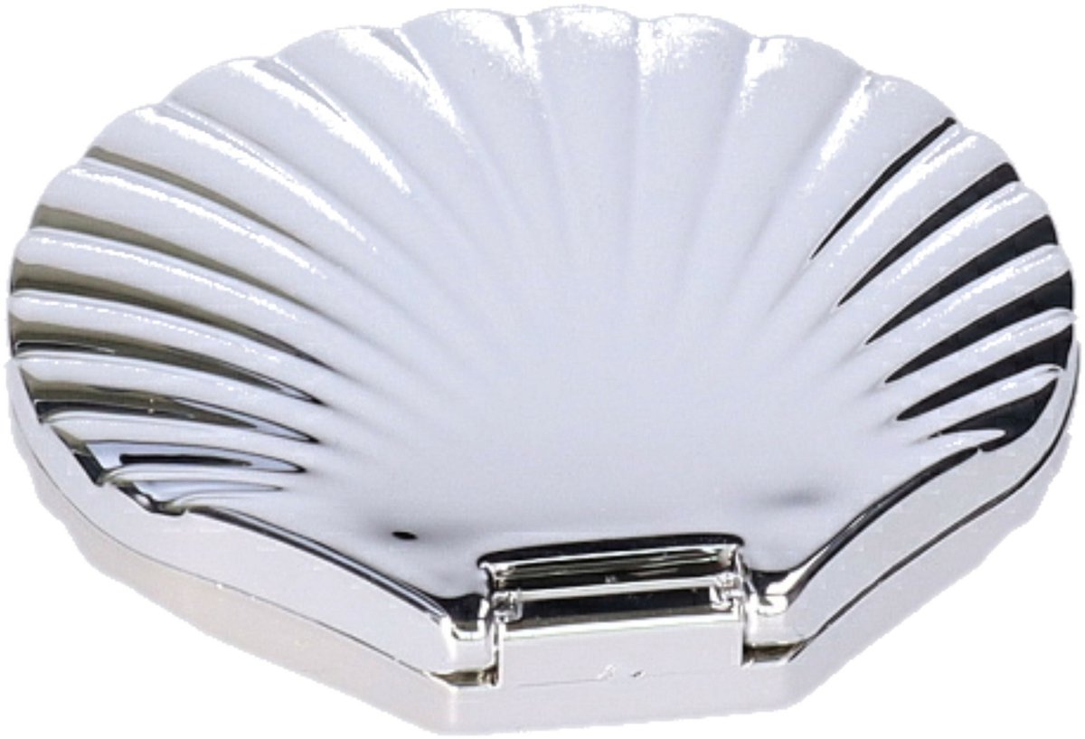 Miroir De Maquillage Compact Double Face Argenté – 7 Cm De Diamètre – Parfait Pour Sac à Main – Marque CBase