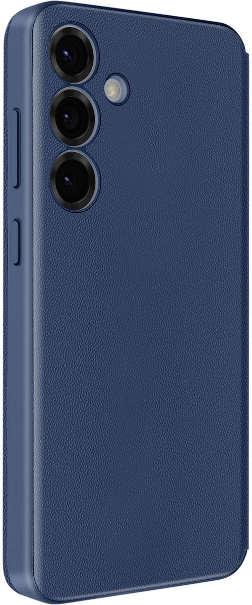 Avizar Leren etui Geschikt voor Samsung Galaxy S25 Display Venster Etui, Nachtblauw