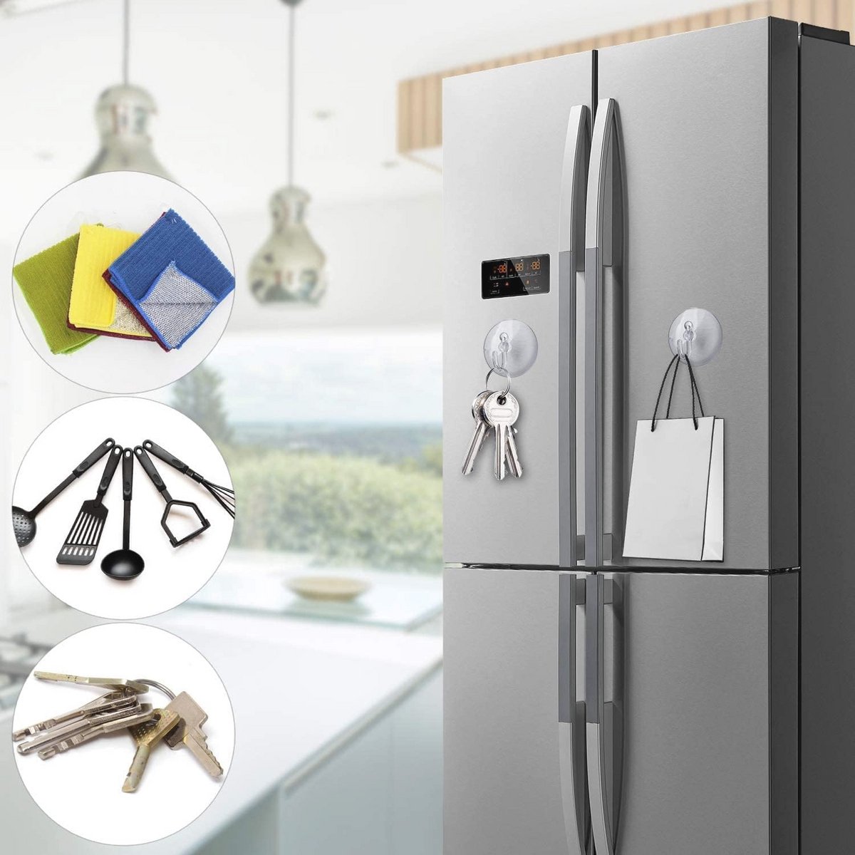 Keuken Badkamer Muur Gemonteerde Vacuüm Sucker Saugnapf Handdoek Sleutel Bad Hak