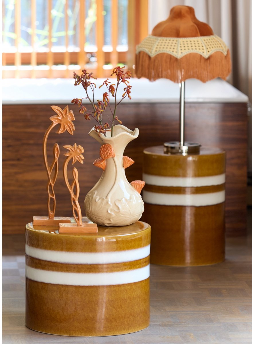 Bijzettafel Mooca - Lichtbruin - Ø33cm - Modern