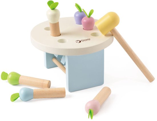 Classic World houten hamerbank educatief speelgoed - wortels slaan.