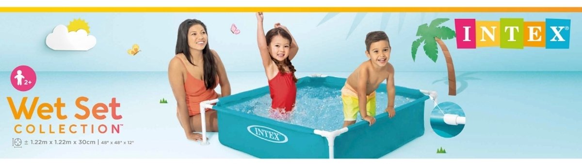 Intex - Opzetzwembad - Mini Frame Baby Pool - Vanaf 2 jaar - 122 x 122 x 30 cm inclusief reparatiesetje – foto 2