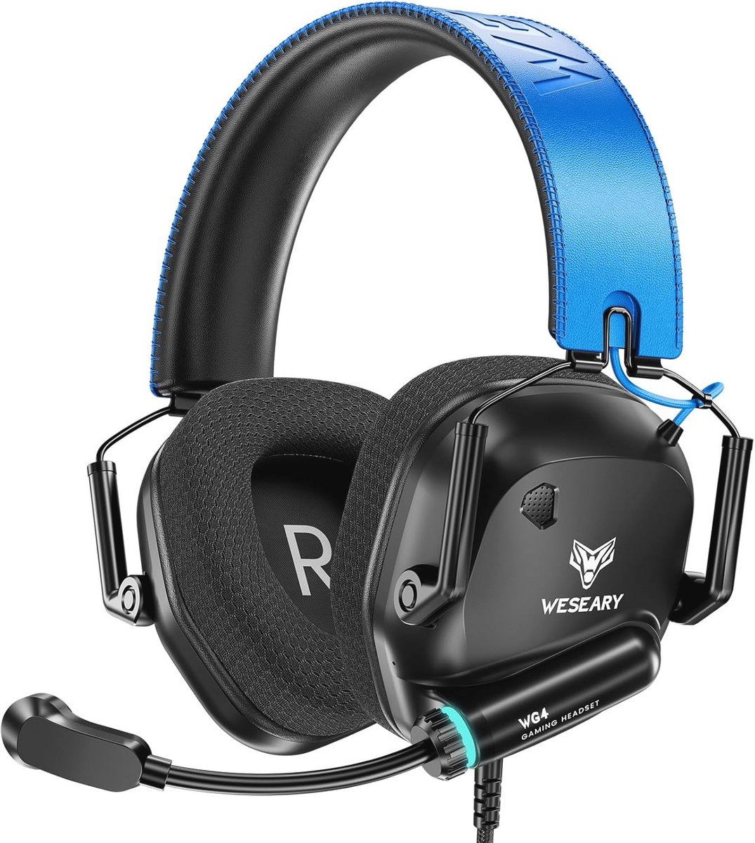 Gaming hoofdtelefoon met ruisonderdrukking en microfoon voor PS4/PS5/PC/Xbox One/Switch