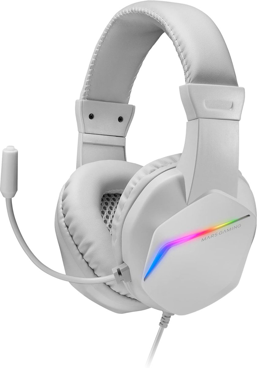 Over Ear Gaming Hoofdtelefoon met Microfoon - HiFi Geluid, Geluidsonderdrukking, Ultra Lichtgewicht - Compatibel met PS4, PS5, Xbox, Switch, Tablet, Windows, Mac - Wit