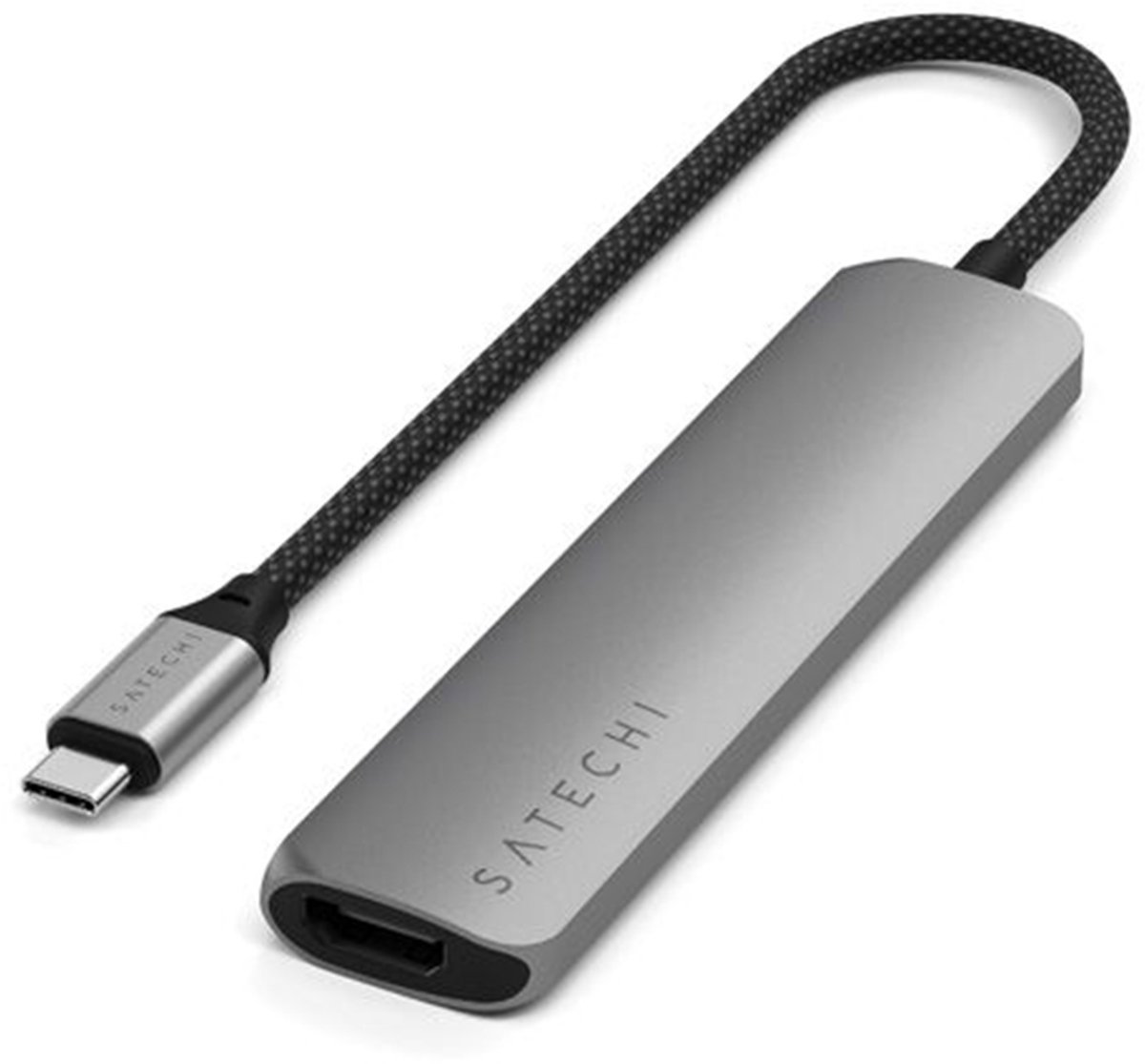 Satechi Usb C 7-in-1 Slim Multiport Adapter met Ethernet Space Grey
