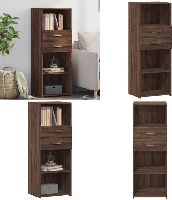 Hoge kast 45x42,5x185 cm bewerkt hout grijs sonoma