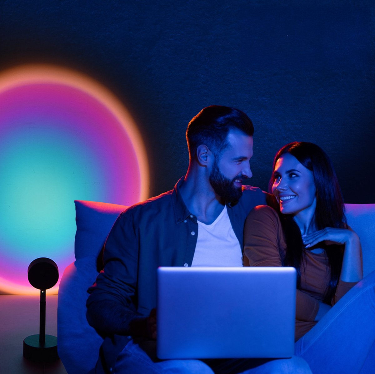 Sunset lamp - Tafellamp - Nachtlampje Kinderen - Nachtlamp - Projector - Tiktok - Sfeerverlichting – foto 4