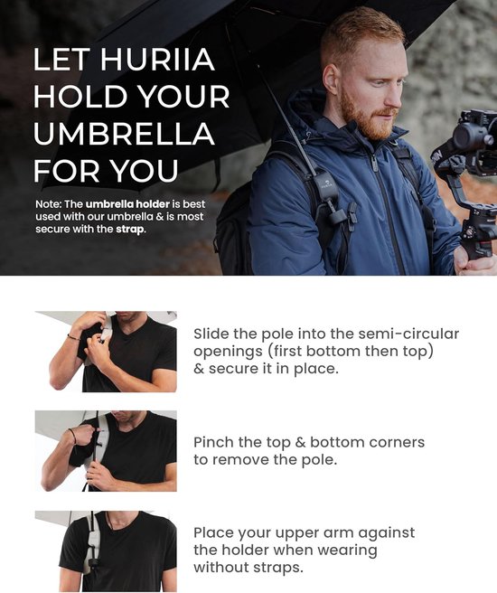 Fruusv Support Parapluie Portable Léger - Sangle Ajustable Pour Mains Libres