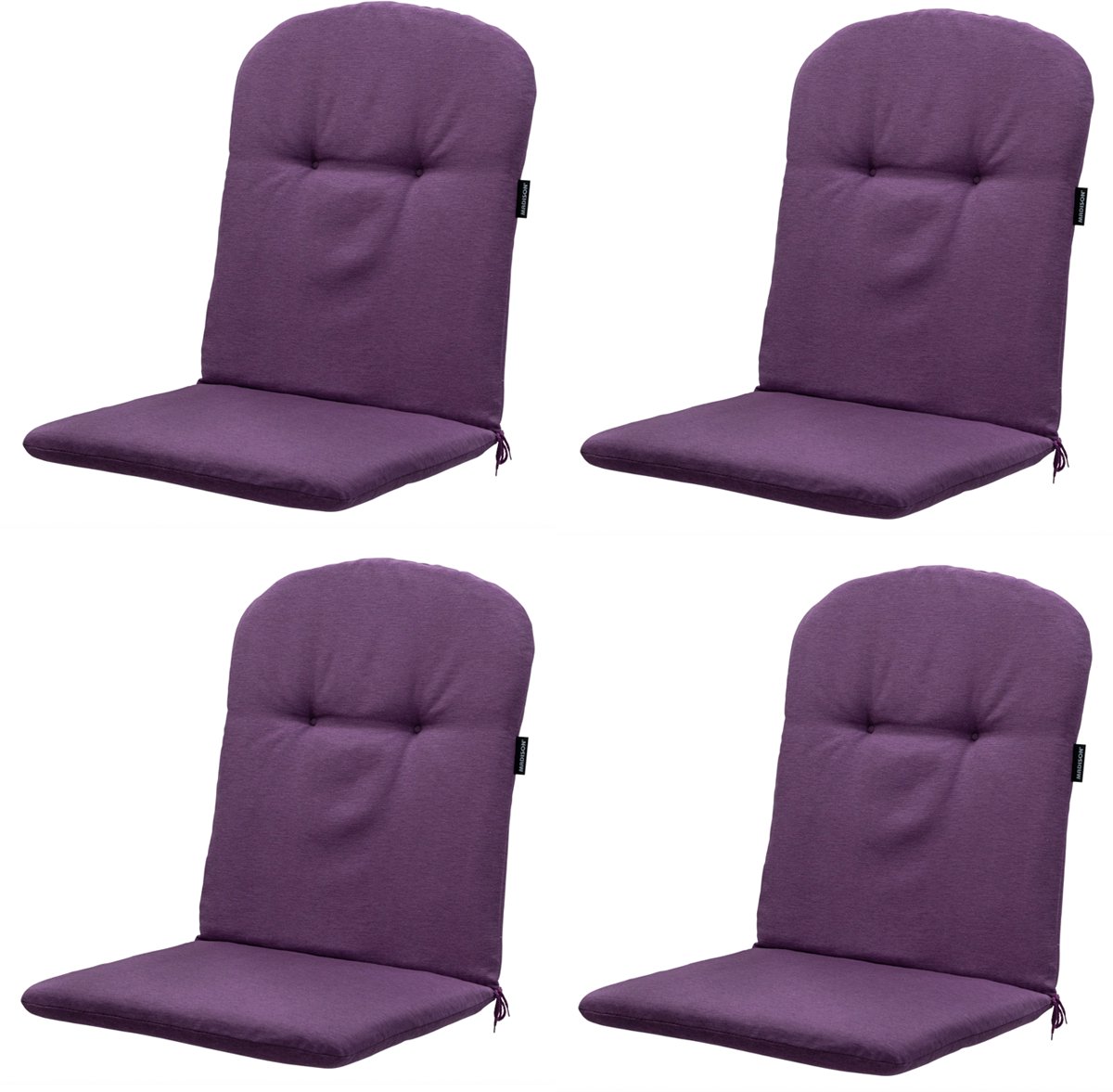 Madison - Kuipstoelkussen Hoge Rug Panama purple - Ca. 96x45 cm - Set van 4