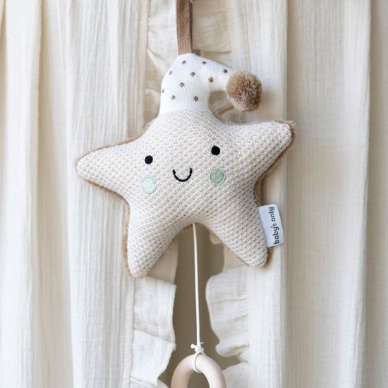 Baby's Only Muziekdoos Ster Heaven - Baby Muziekdoosje - Speeldoosje - Voor jongens en meisjes - Muziekhanger ster - Clay/Warm Linen - Muziek speelgoed van Baby's Only — afbeelding 3