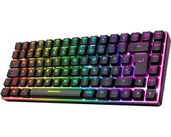 Draadloos Bluetooth Gaming Keyboard TKL met RGB Achtergrondverlichting en Anti-Ghosting | PC, Smartphone & Tablet Compatibel