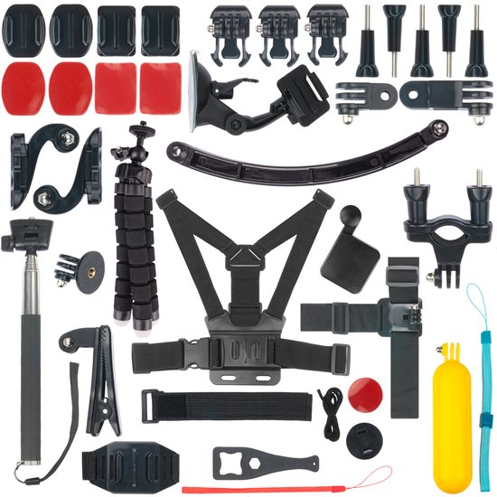 Action Camera Accessoires - Accessoires set voor Action Camera's in luxe opbergkoffer o.a. voor Go Pro Hero - 24 delig