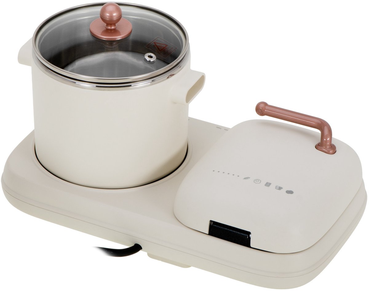 Adler AD 6421 - Multicooker - Ontbijtstation 2 in 1 - grill en kookpot - Retro-design voor kleine keukens 1100-1320W Multifunctioneel voor ontbijt en meer – foto 6