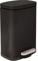 Bol.com Spirella Pedaalemmer Venice - zwart - 5 liter - metaal - L21 x H30 cm - soft-close - toilet/badkamer aanbieding