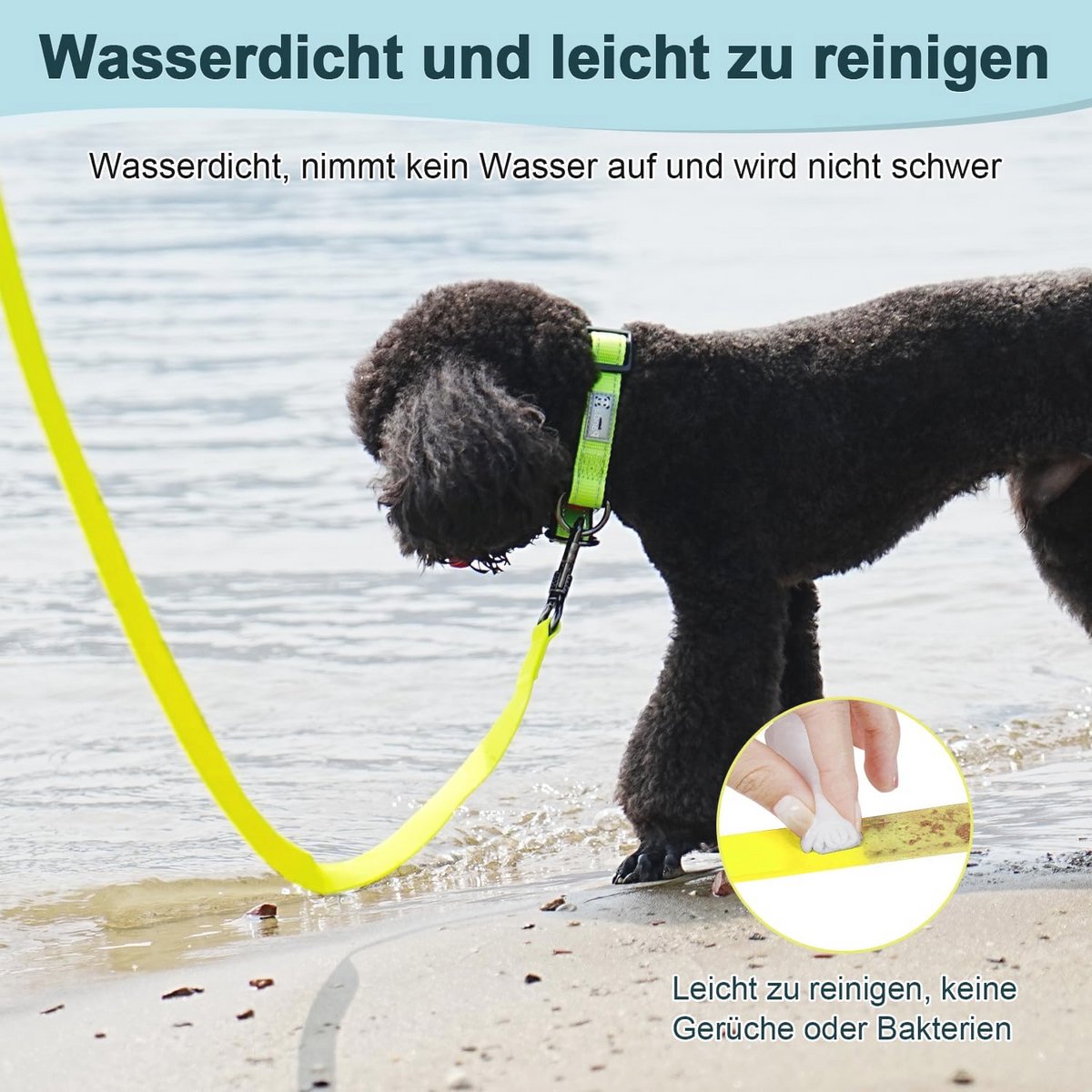 X XBEN Waterdichte sleeplijn voor honden, 3 m, 5 m, 10 m, 15 m, 20 m, 30 m, rubberen sleeplijn met afsluitbare karabijnhaak, hondenlijn, looplijn voor kleine, middelgrote en grote honden, robuuste