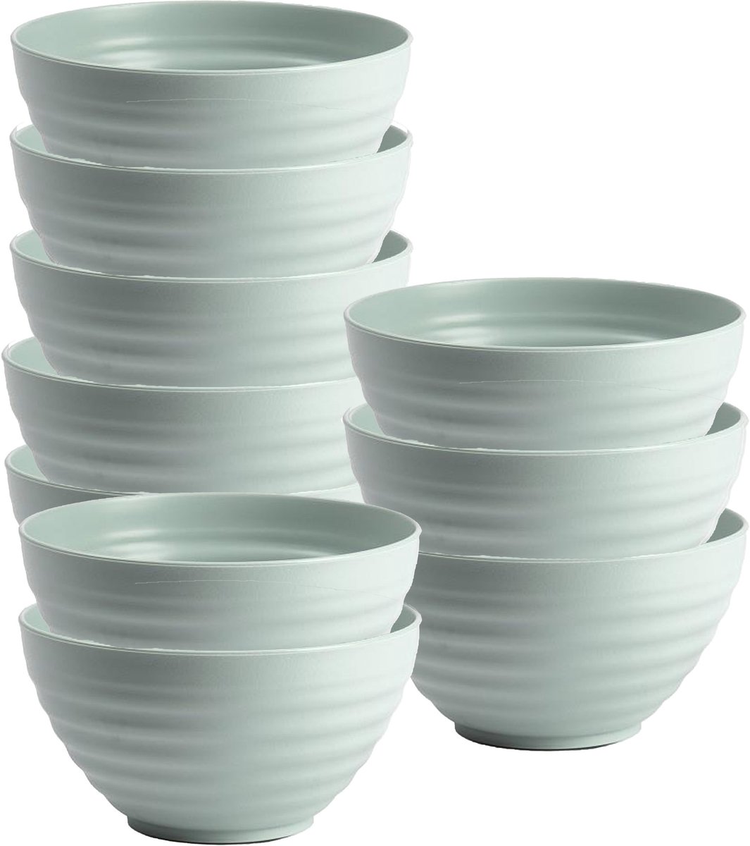 Plasticforte Soepkommen - 10x - D15 x H8 cm - groen - kunststof - onbreekbaar - servies