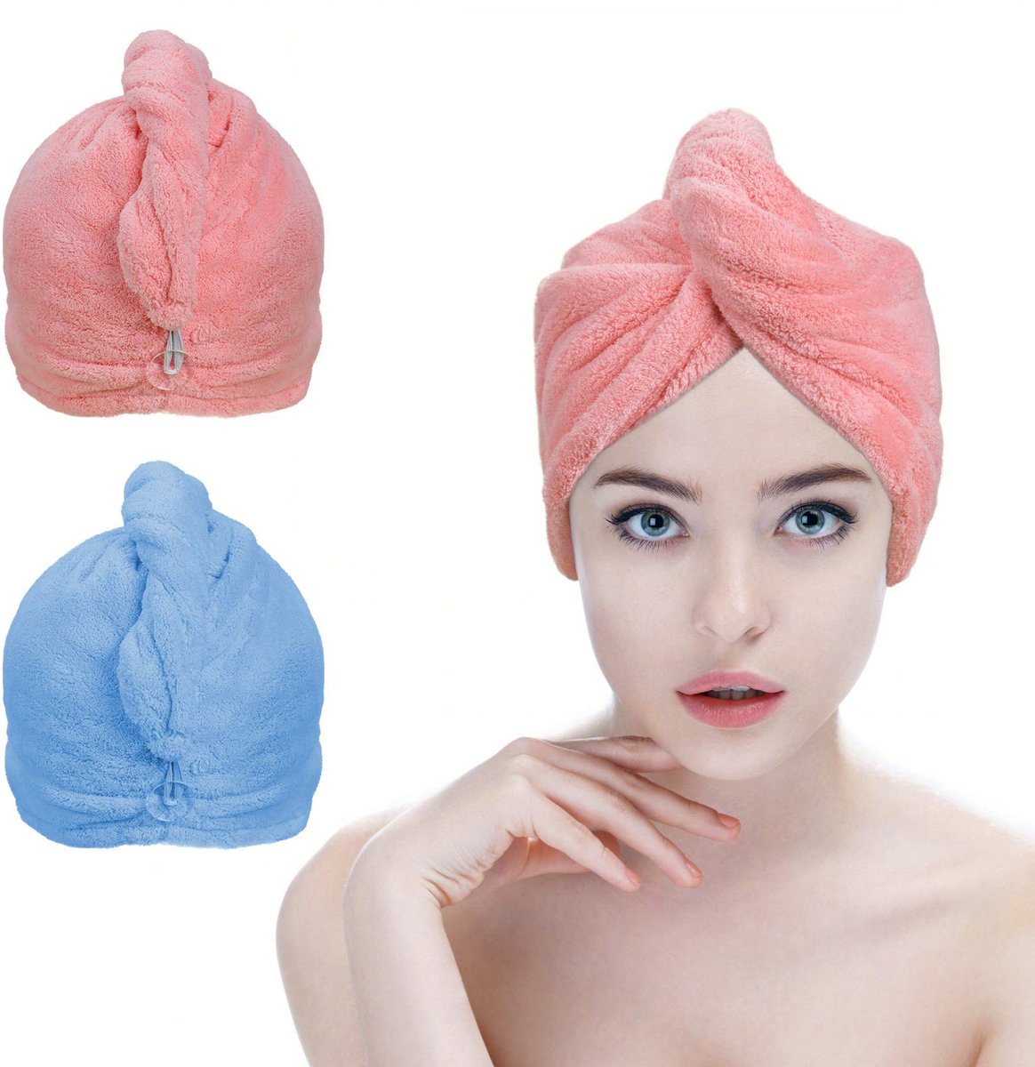Ibenzoa® Luxueuze Sneldrogende Haartulband Handdoeken Set voor Vrouwen, Ideaal voor Alle Haartypes