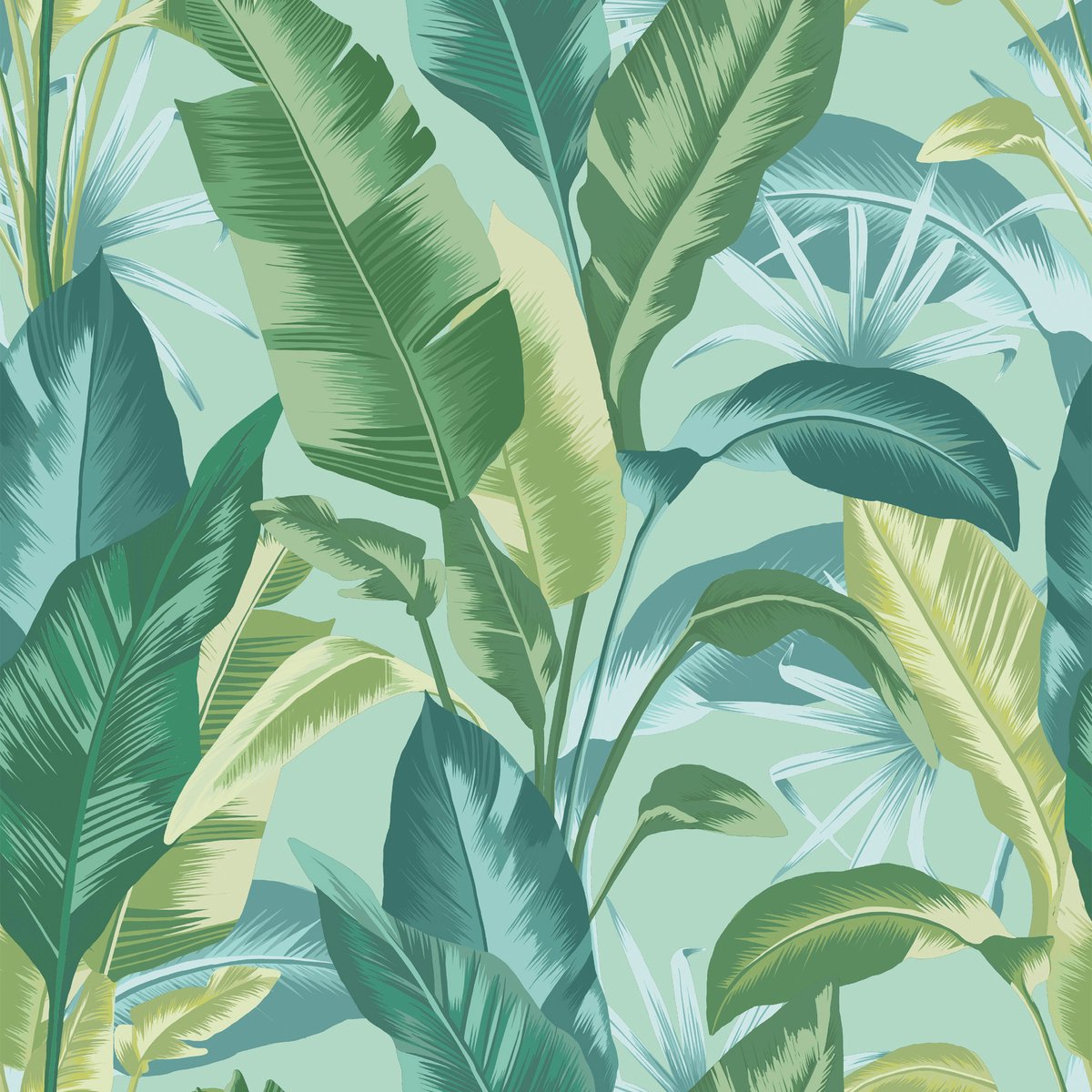 Envy vliesbehang Leaf It Out Twilight blauw/groen 10mx52 cm