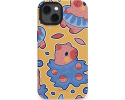 Casetastic hoesje geschikt voor Apple iPhone 13 - MagSafe - Dubbellaagse bescherming - Capibara plons - Fashion Case - Goud Lavendel Perzik Grijs