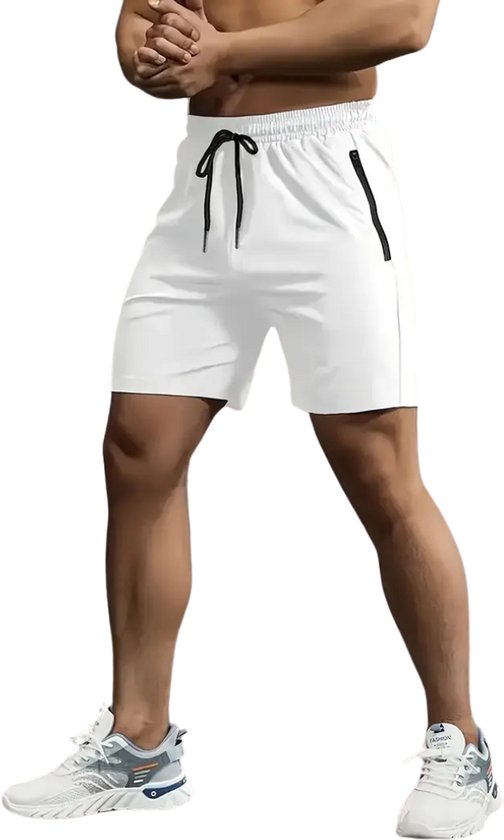 Bovista Tennisbroek Heren - Tennisshort - Tenniskleding - Padelbroek - Padel - Gym - Short - Wit - Maat M