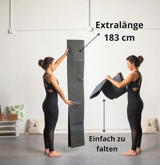 Antislip Yogamat 8 mm - Extra Dikke Mat voor Yoga, Pilates en Meditatie met Draagtas - Opvouwbare Sportmat voor Comfortabele Oefeningen — afbeelding 4