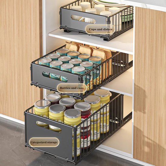 Uittrekbare kast organizer uitschuifbare uitschuifbare lade opbergplanken voor keukenkast met zelfklevende folie uitrollende schuiflade organizer Uittrekbare kast organizer uitschuifbare uitschuifbare lade opbergplanken voor keukenkast met zelfklevende folie uitrollende schuiflade organizer