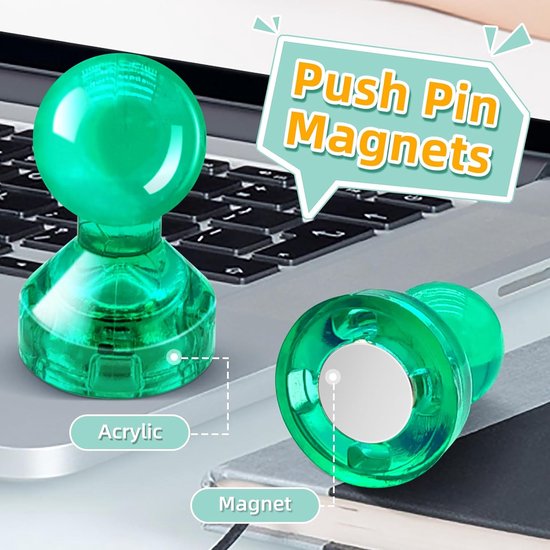 Magnet 100 Stück Mini Magnete für Whiteboard, 11 x 17mm, 8 Farben, Kunststoffmagnete Kegelmagnete für Magnettafel und Kühlschrank