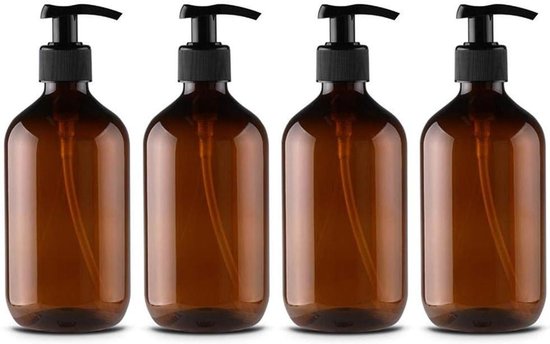 Segbeauty Lege Shampoo Flessen Met Pomp 1000ml Amber - Set Van 3